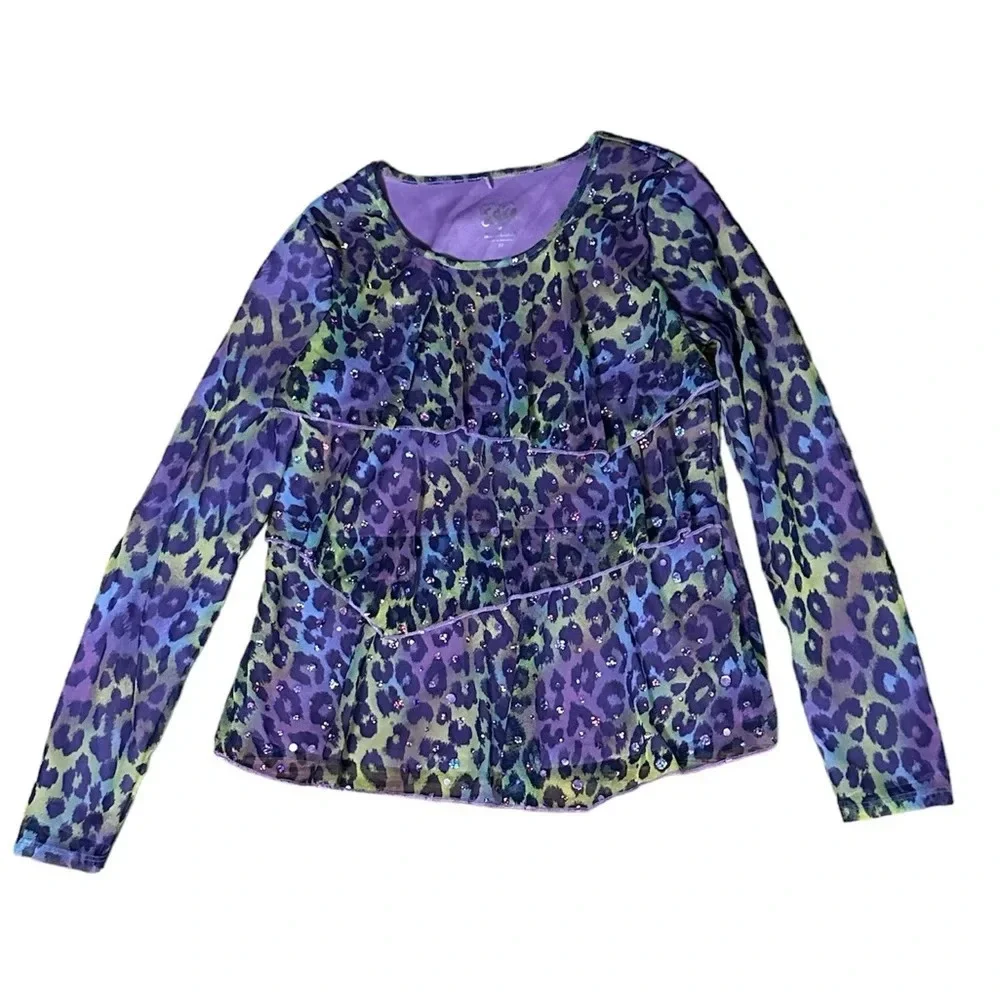 Justice ruffle long sleeve top for girls, size 12